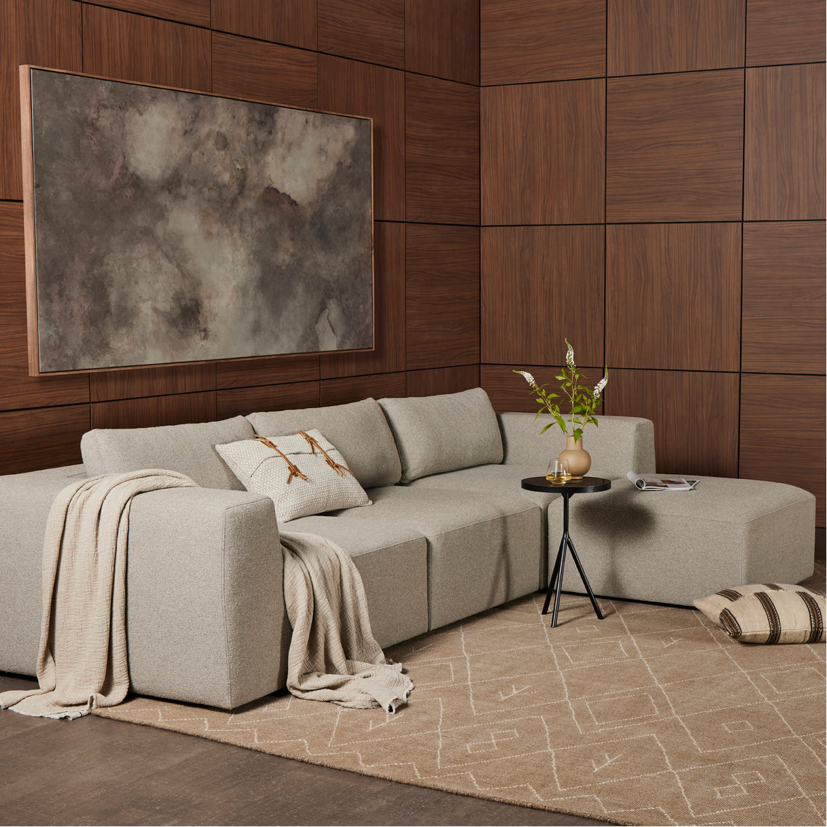 Canapé sectionnel 3 pièces Four Hands Kensington Brylee avec pouf