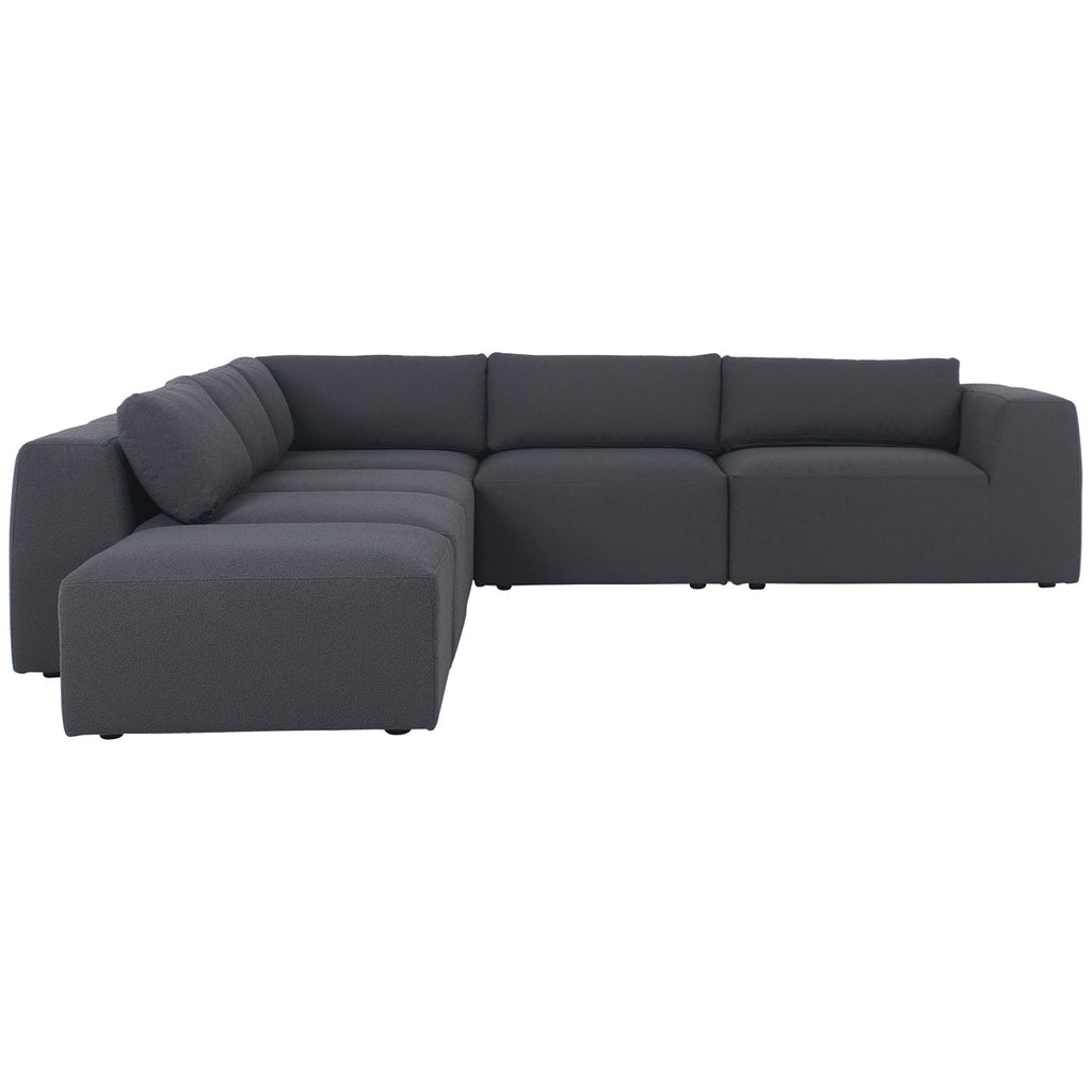 Canapé d'angle 5 pièces Fiqa Kensington Brylee de Four Hands - Fiqa Boucle Anthracite
