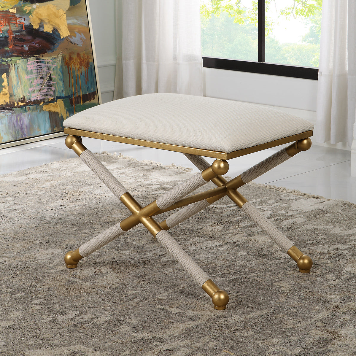 Petit banc blanc ultra-mondain