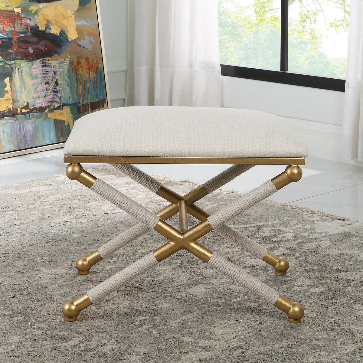 Petit banc blanc ultra-mondain