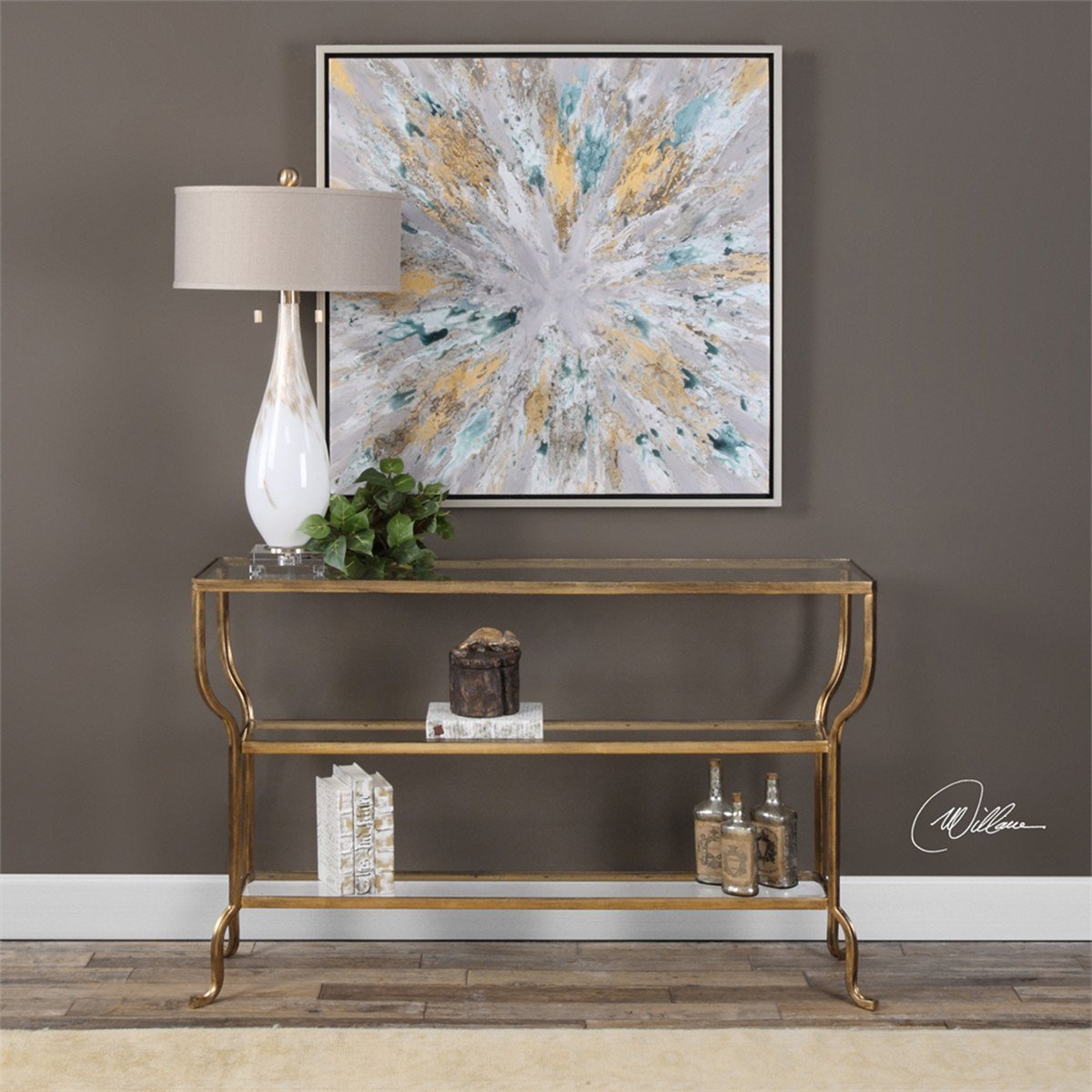 Table console dorée Uttermost Deline