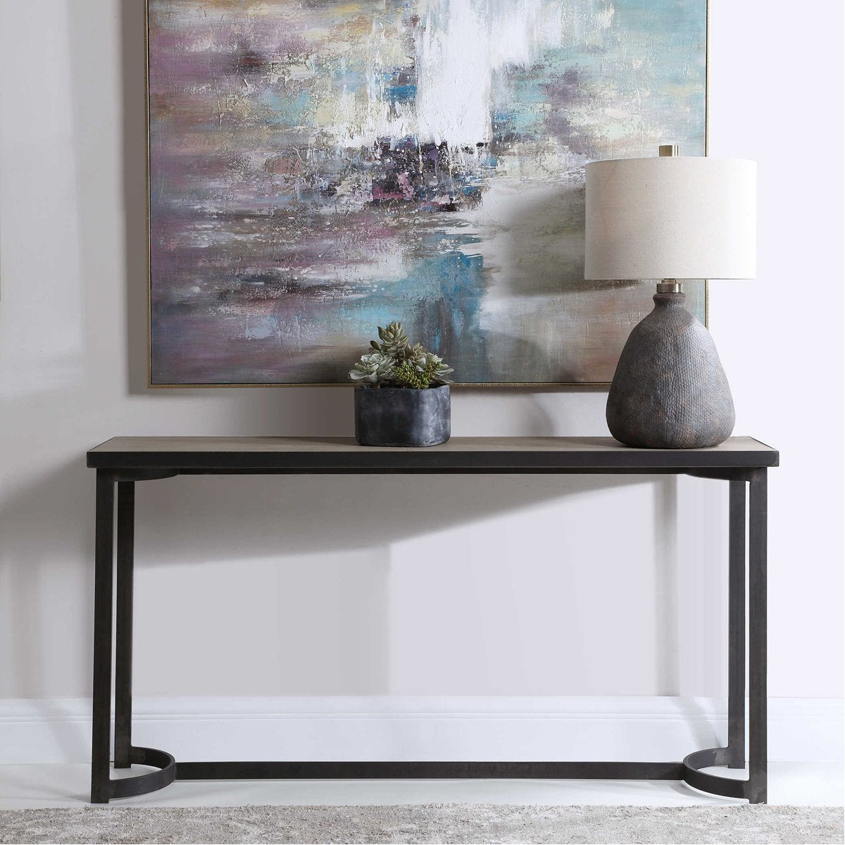 Table console en acier Basuto de Uttermost