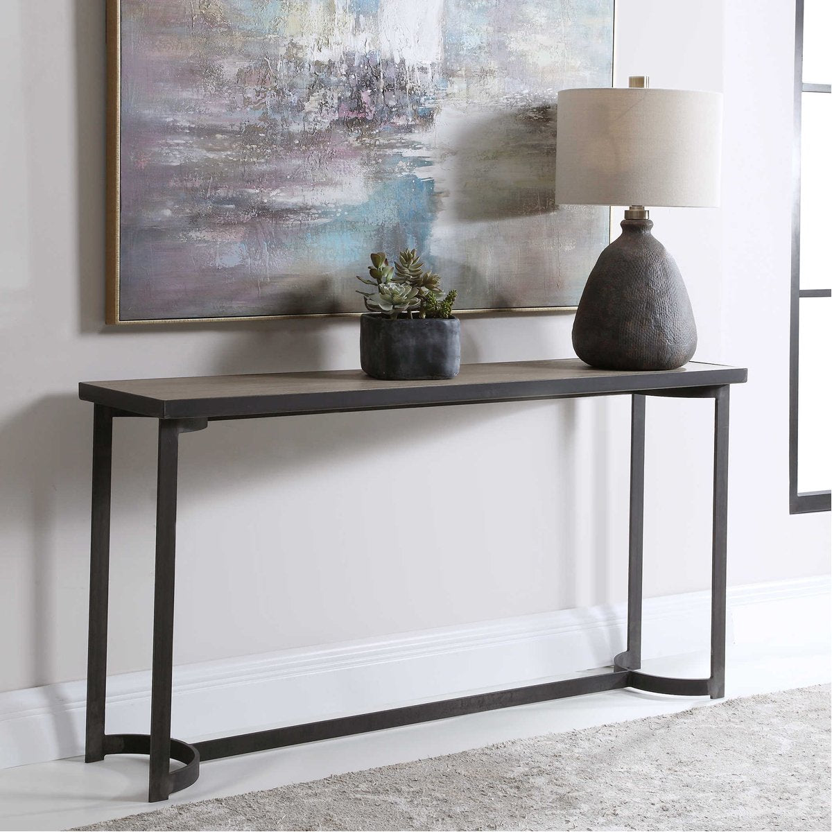 Table console en acier Basuto de Uttermost