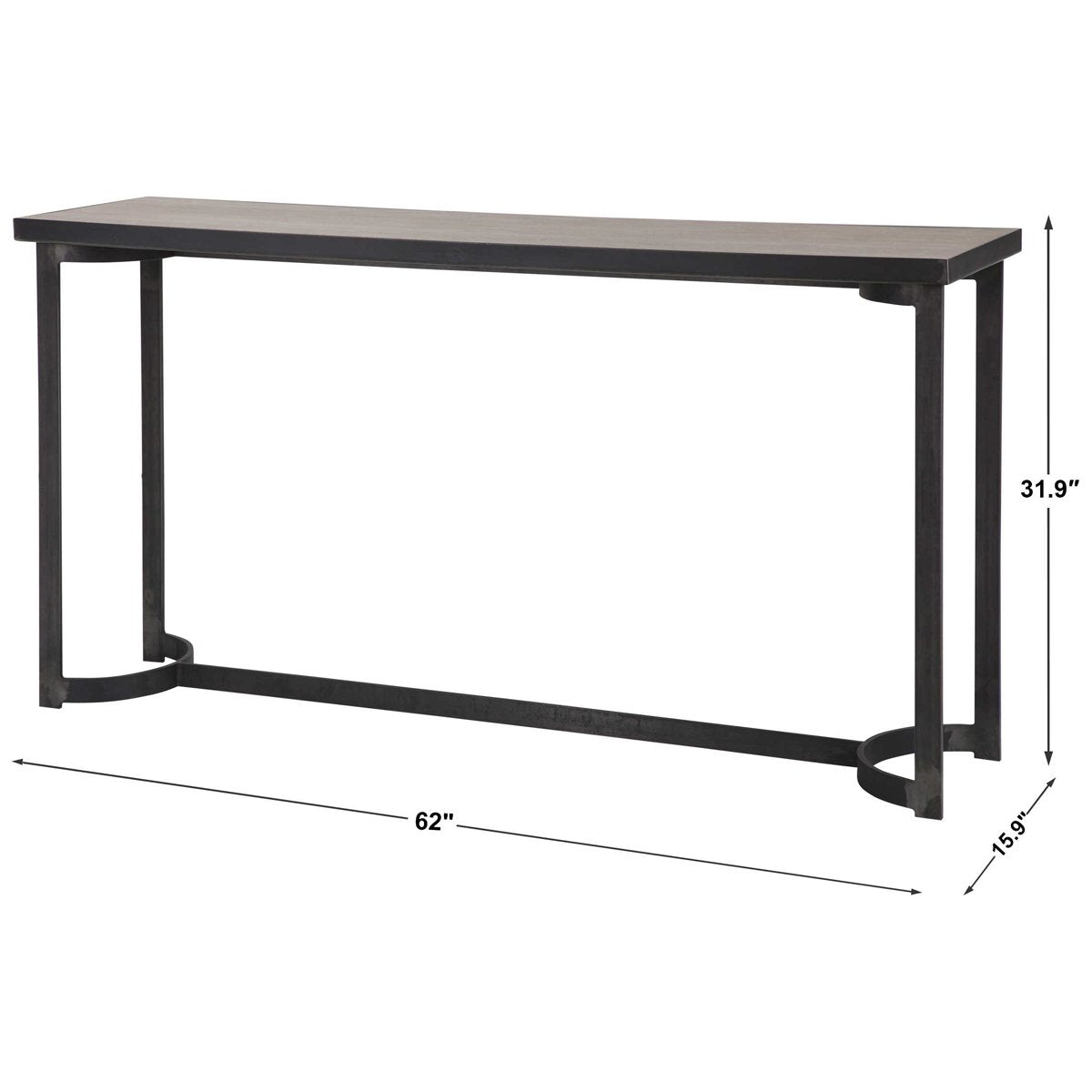 Table console en acier Basuto de Uttermost