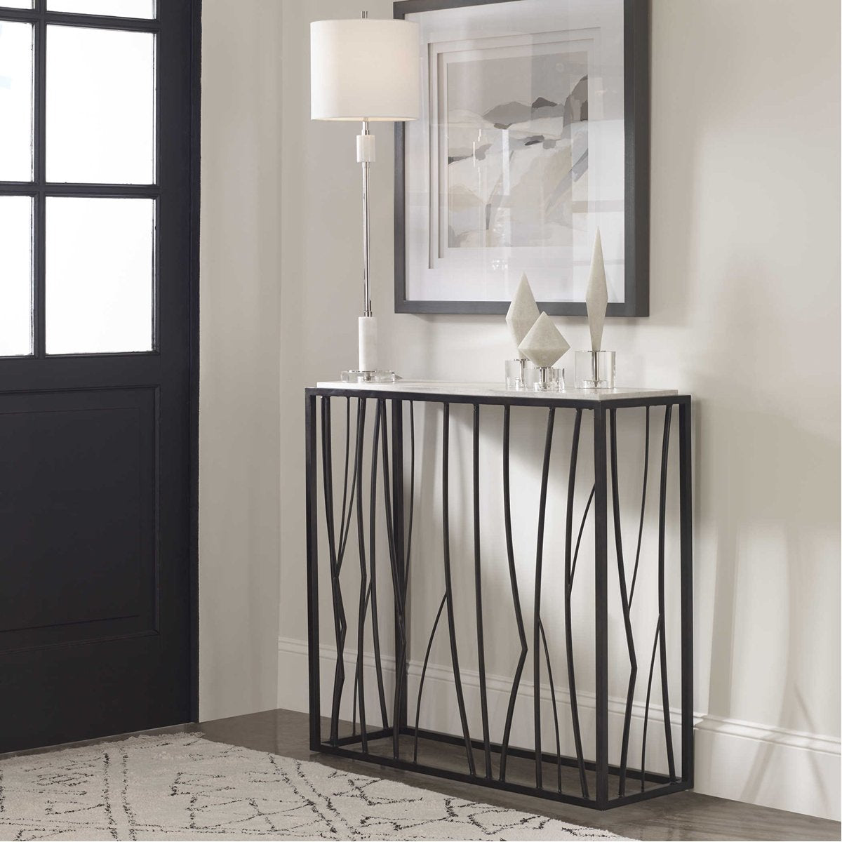 Table console en travertin Uttermost Reed