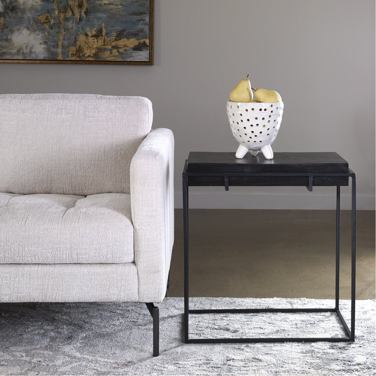 Table d'appoint noire moderne Uttermost Telone