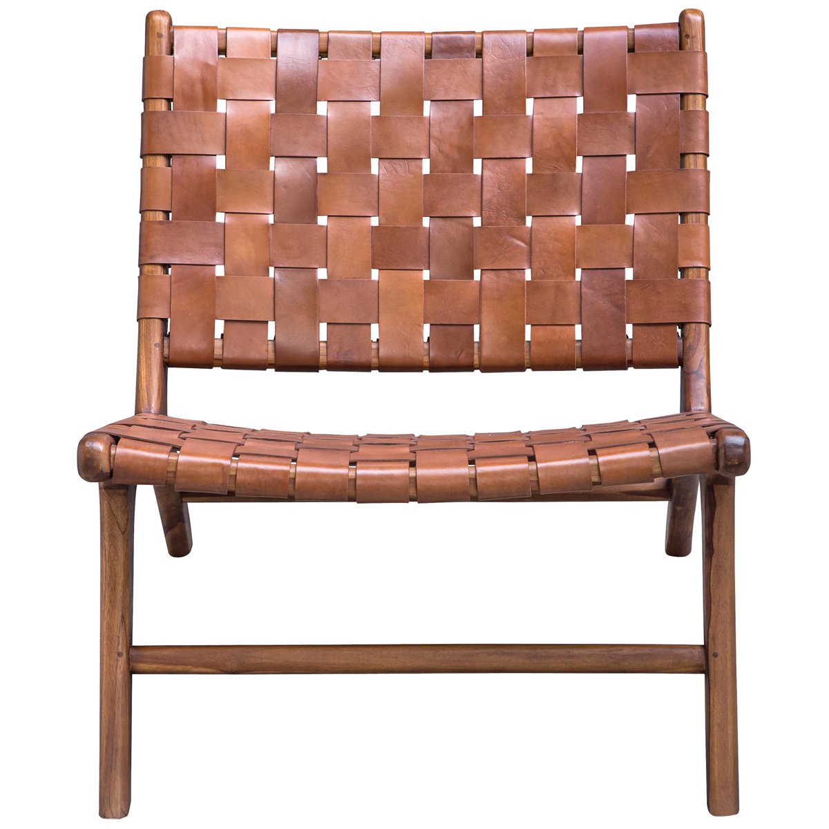 Fauteuil d'appoint en cuir tressé Uttermost