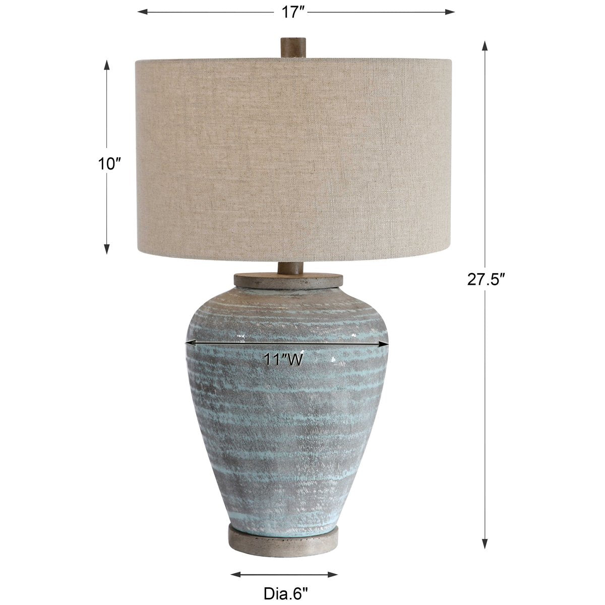 Lampe de table Uttermost Pelia Light Aqua