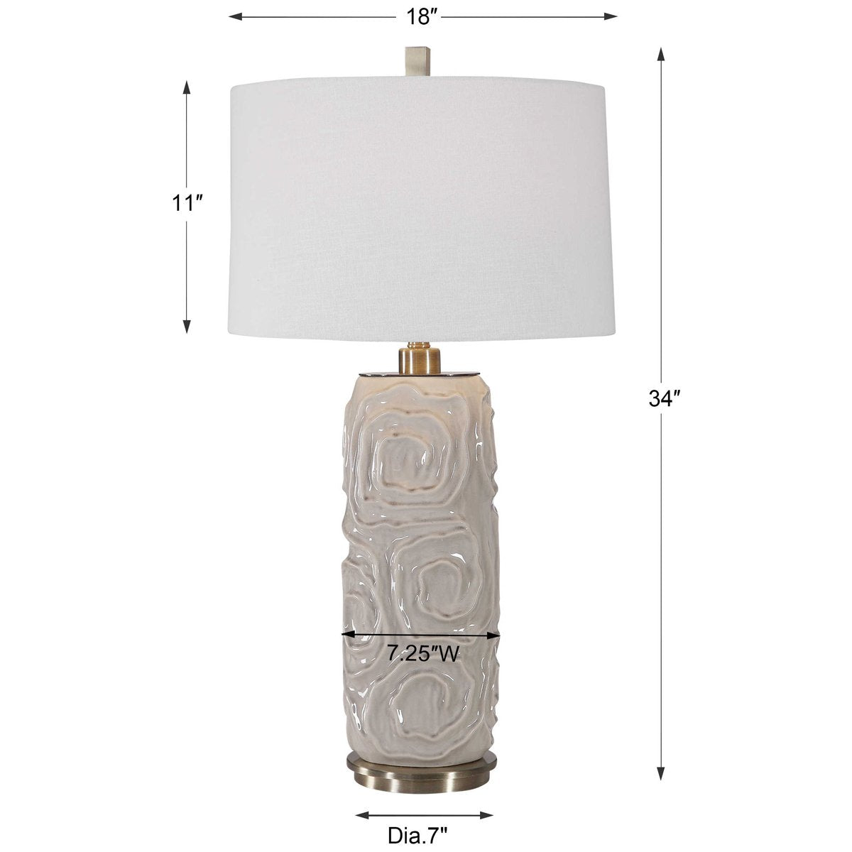 Lampe de table Uttermost Zade gris chaud