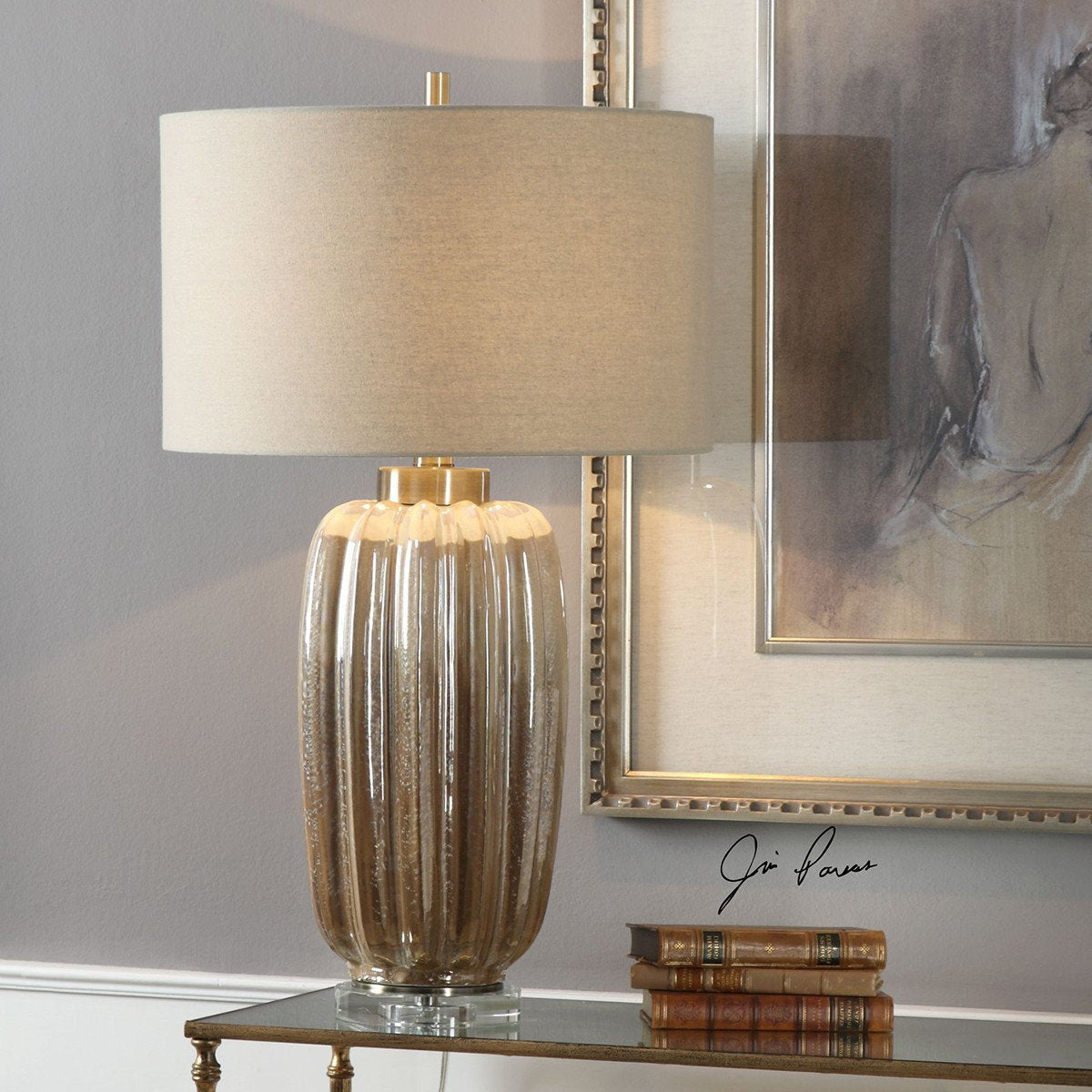 Lampe de table dorée Uttermost Gistova