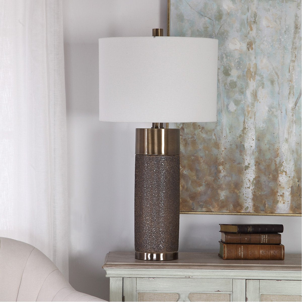 Lampe de table en bronze Brannock d'Uttermost