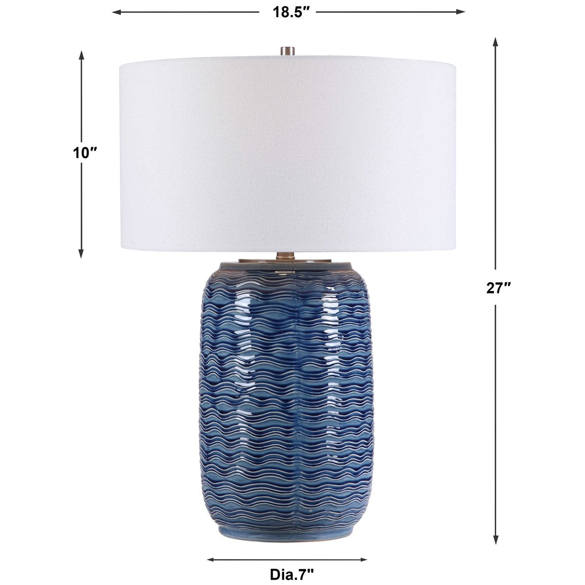 Lampe de table bleue Uttermost Sedna