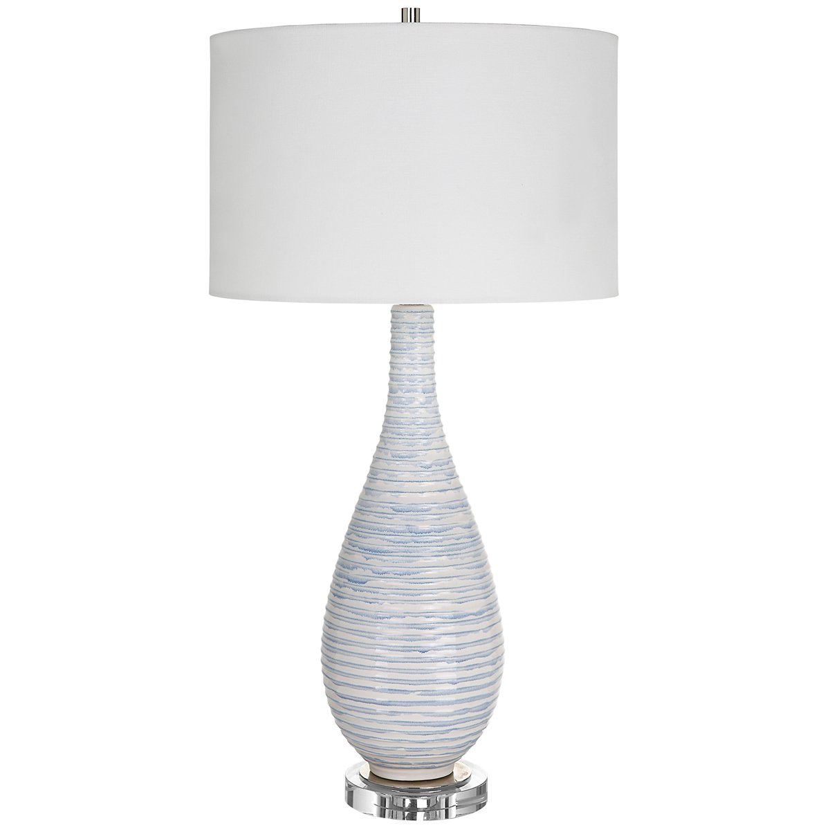 Lampe de table bleue côtelée Uttermost Clariot