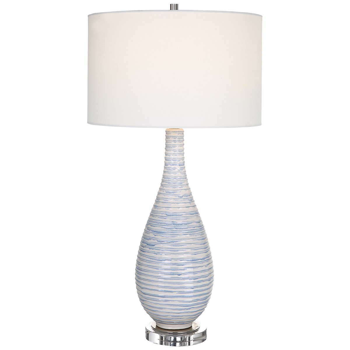 Lampe de table bleue côtelée Uttermost Clariot
