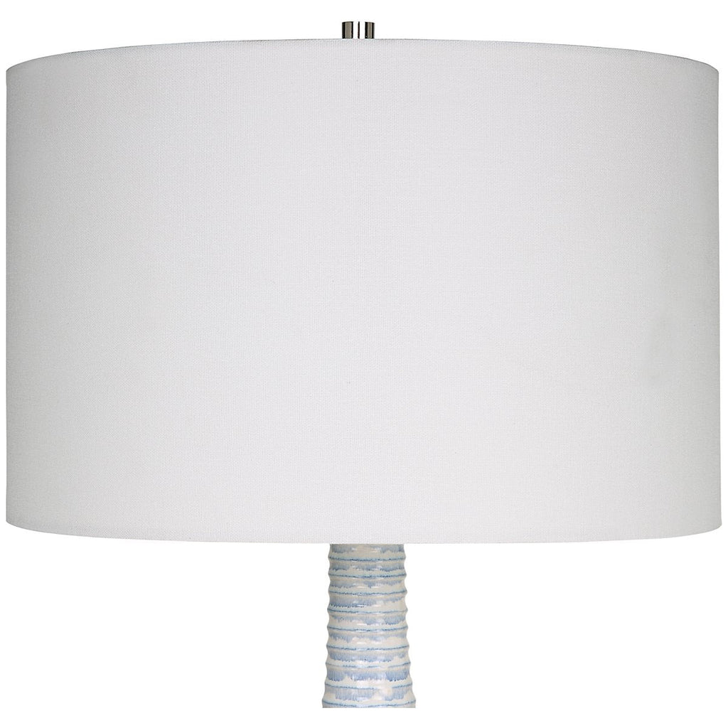 Lampe de table bleue côtelée Uttermost Clariot