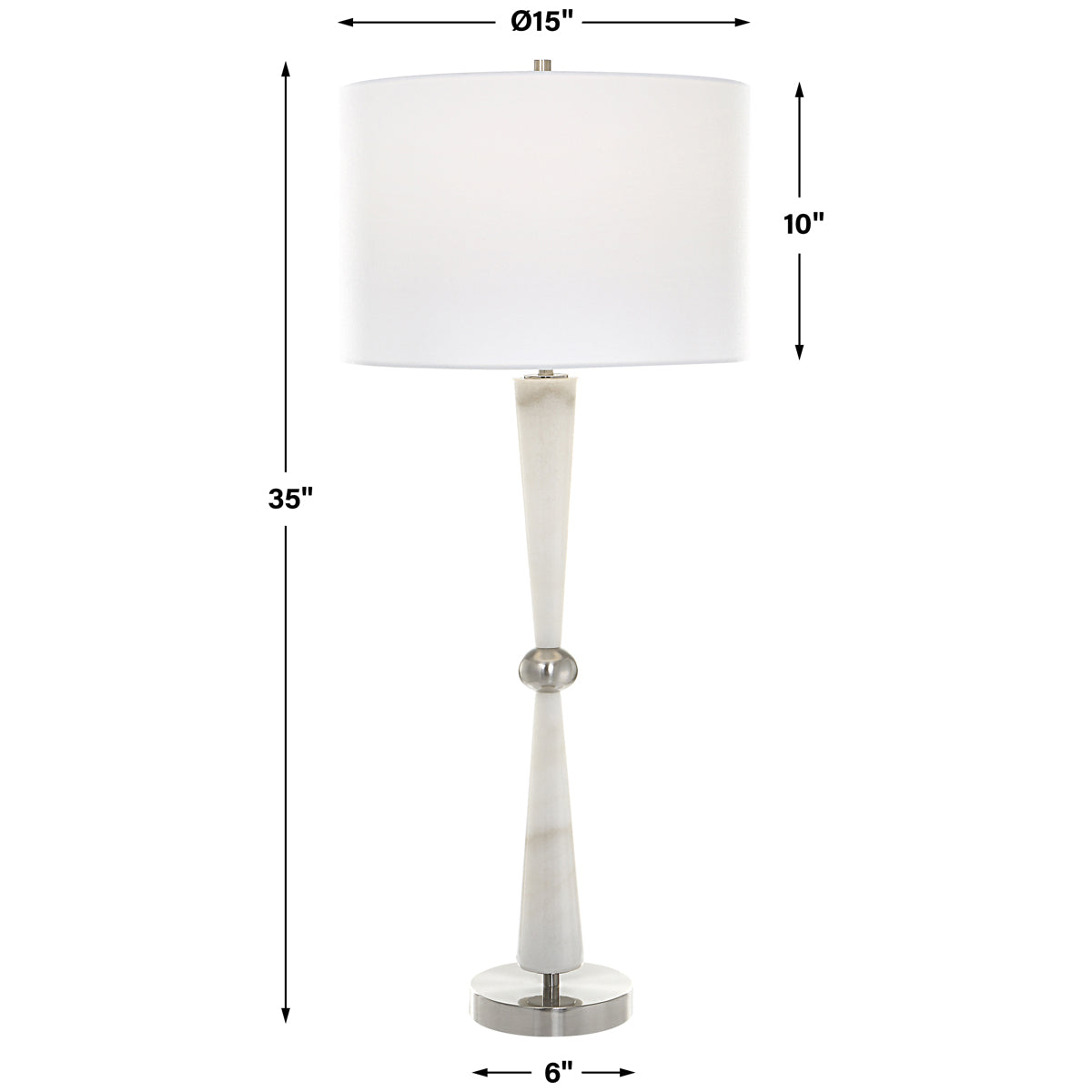 Lampe de table blanche Uttermost Hourglass