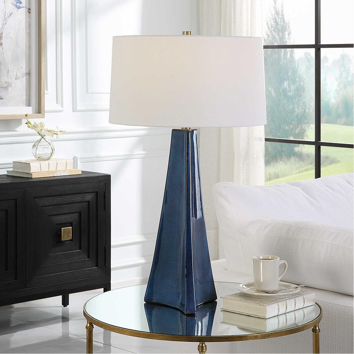 Lampe de table en céramique festonnée Uttermost Teramo