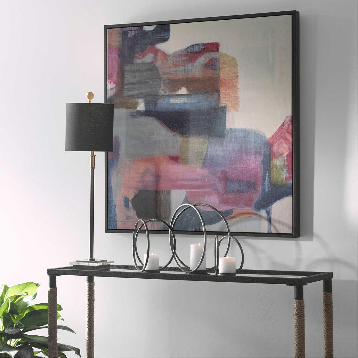 Art abstrait de géranium et de gingembre