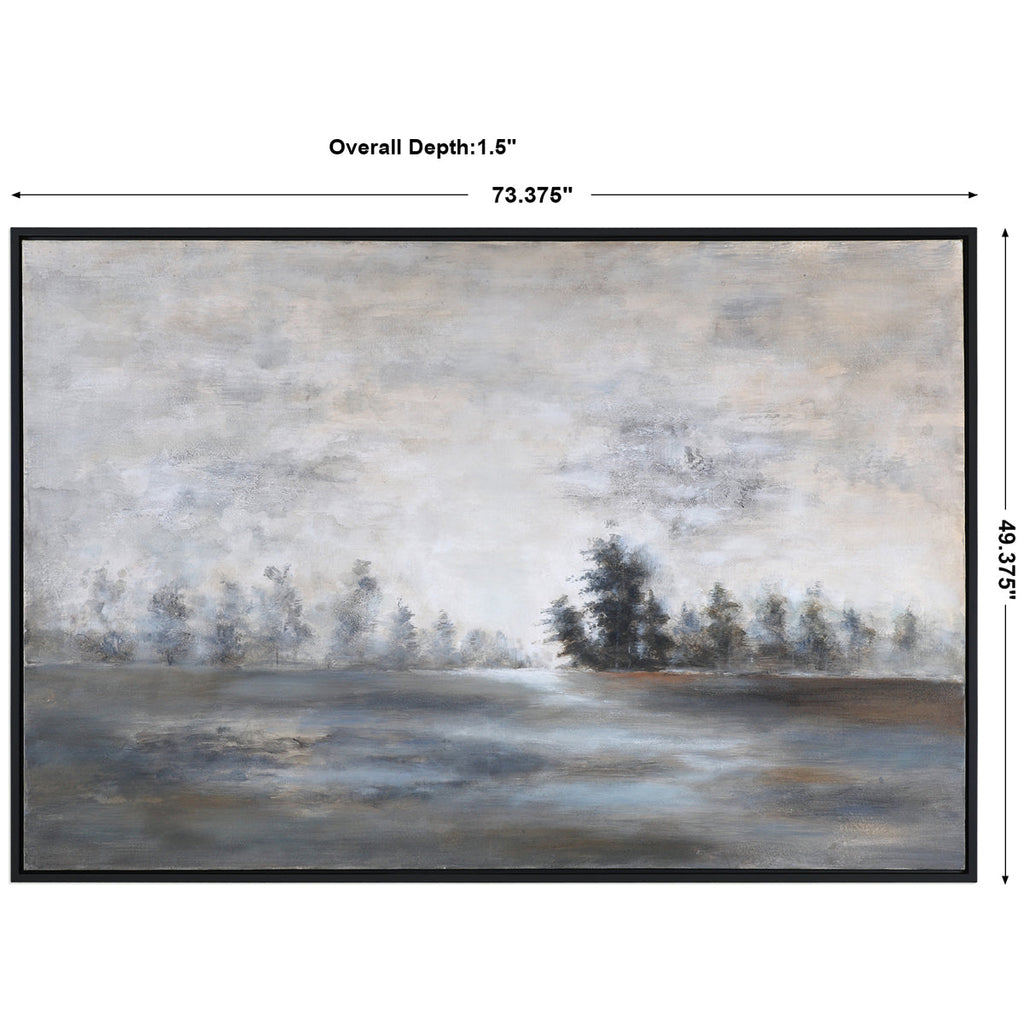 Paysage artistique dans la brume du soir