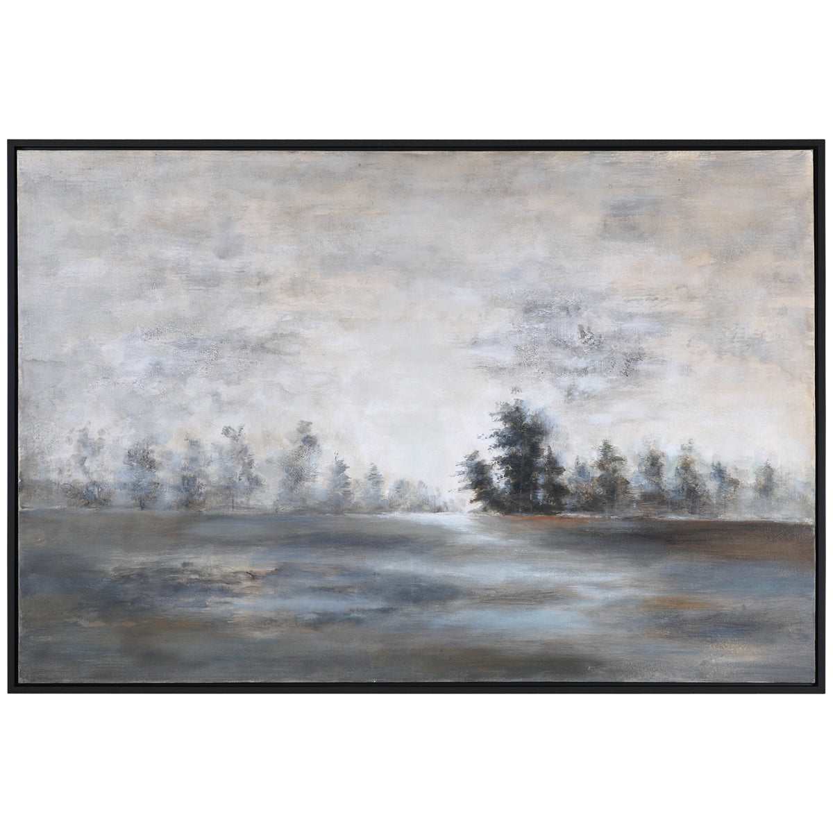 Paysage artistique dans la brume du soir