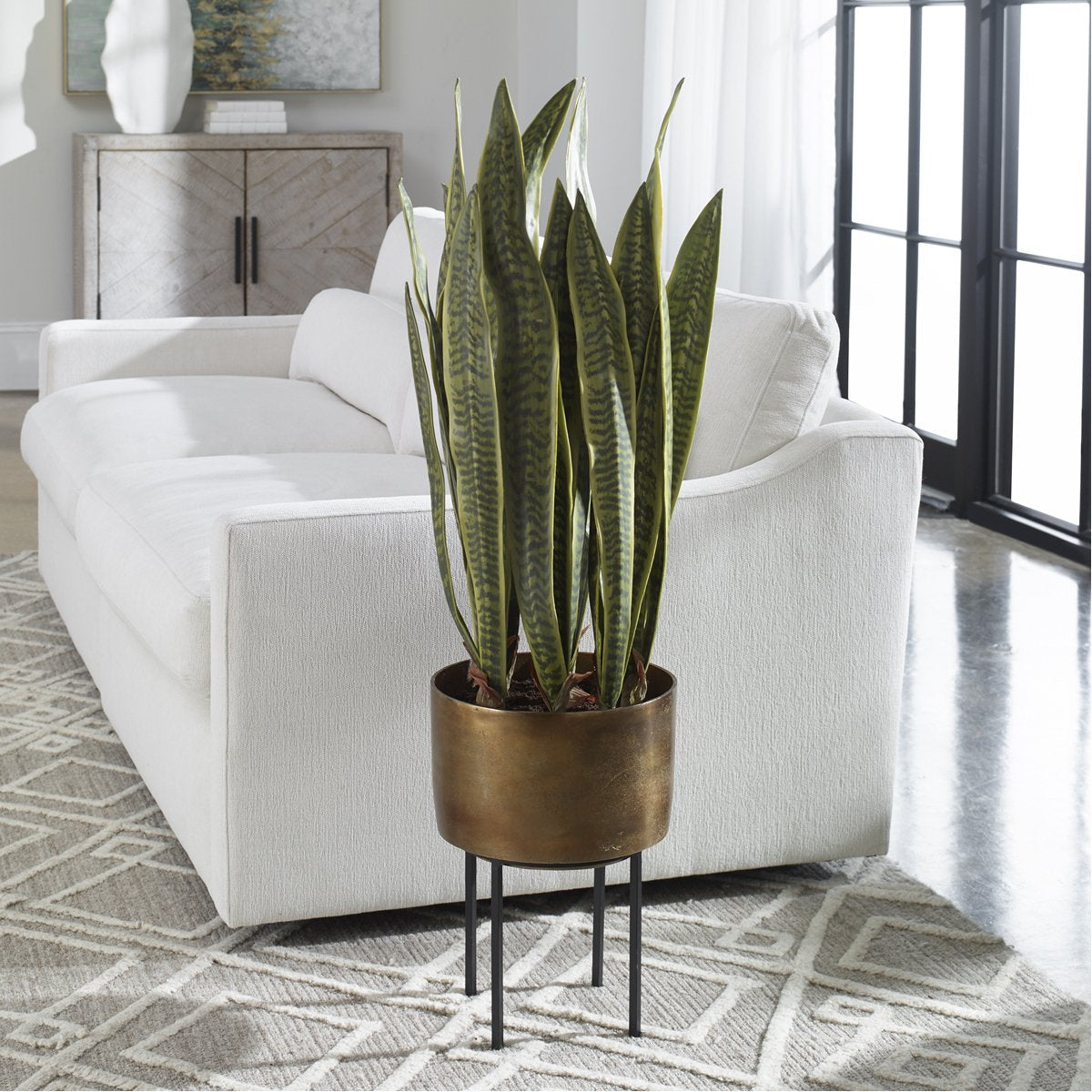 Jardinière en laiton Uttermost Fasita, 2 cartons
