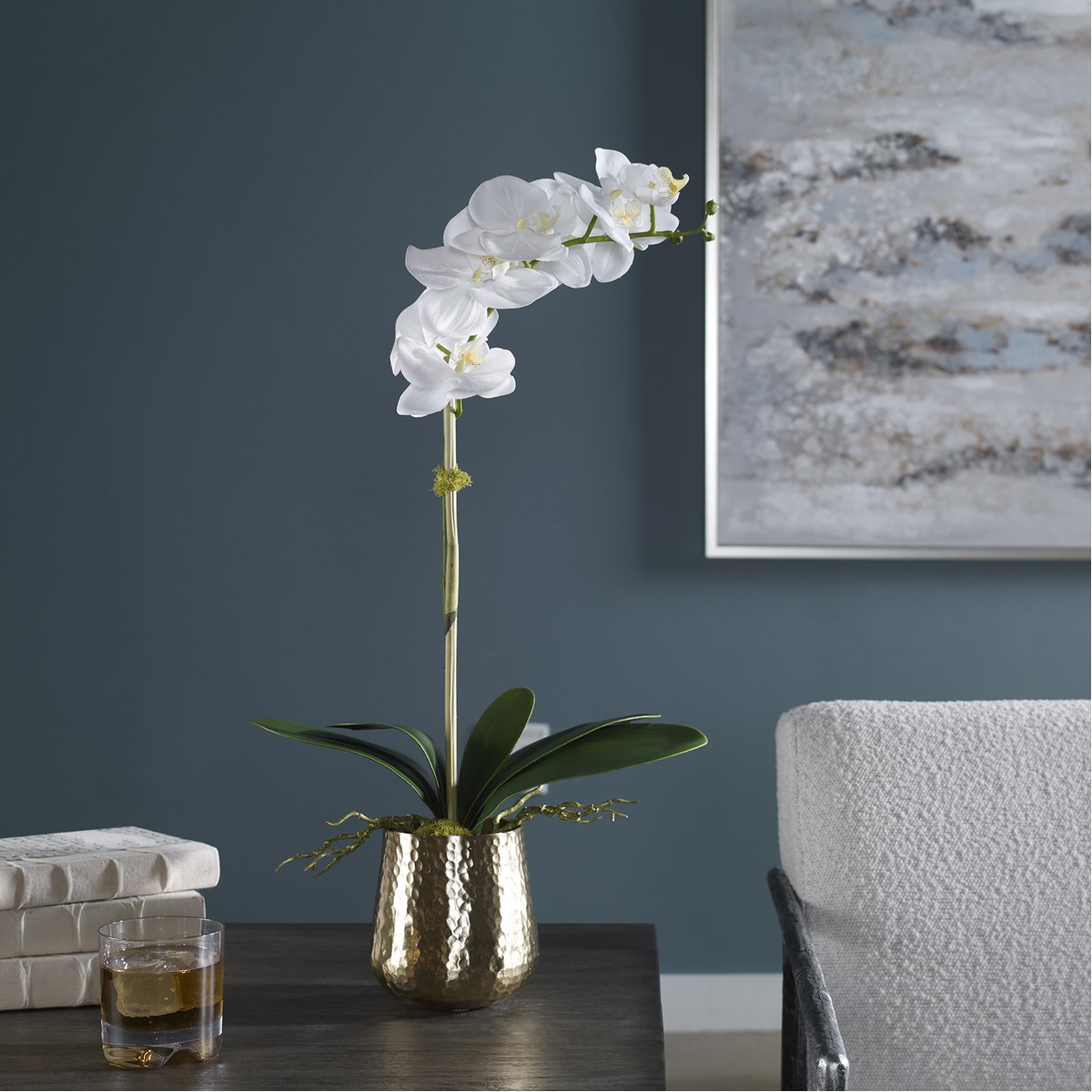 Orchidée Cami Uttermost avec pot en laiton