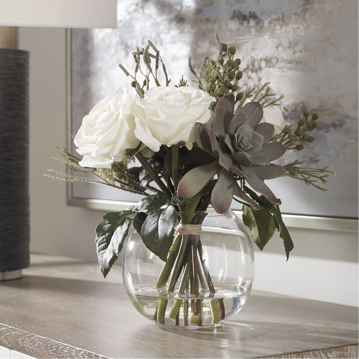 Bouquet de fleurs et vase Belmonte de la plus haute qualité