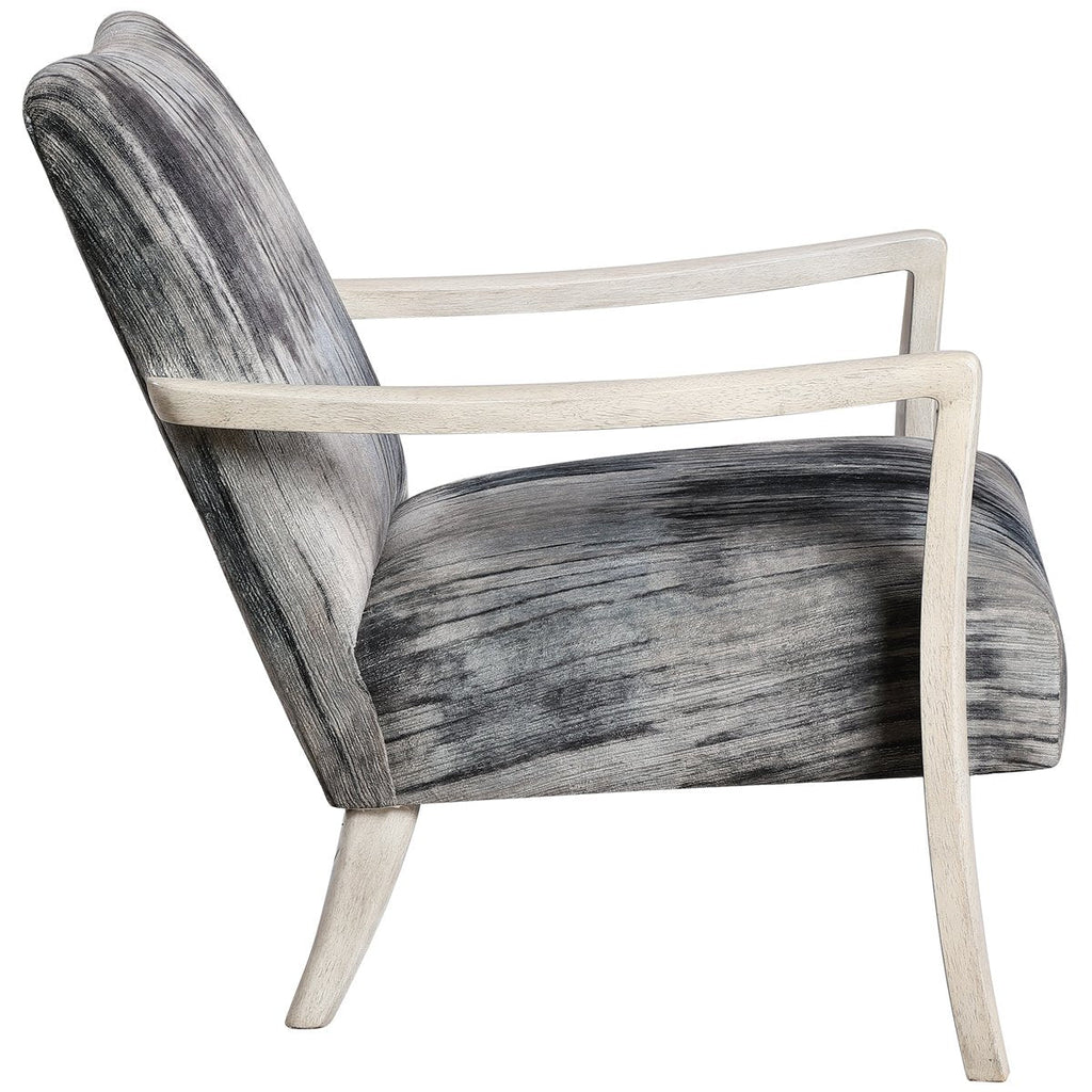 Fauteuil d'appoint en chenille grise aquarelle Uttermost