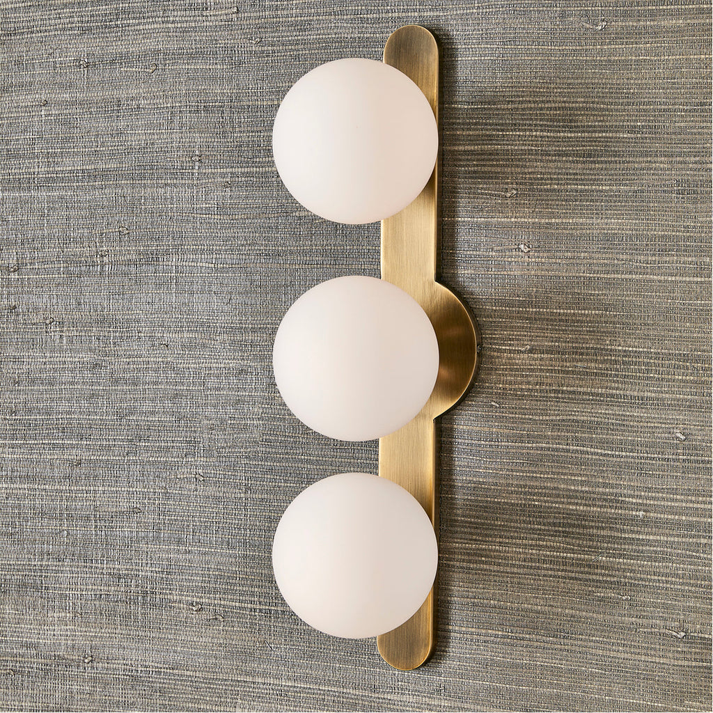 Applique à 3 lumières du milieu du siècle, style gouttelettes d'eau