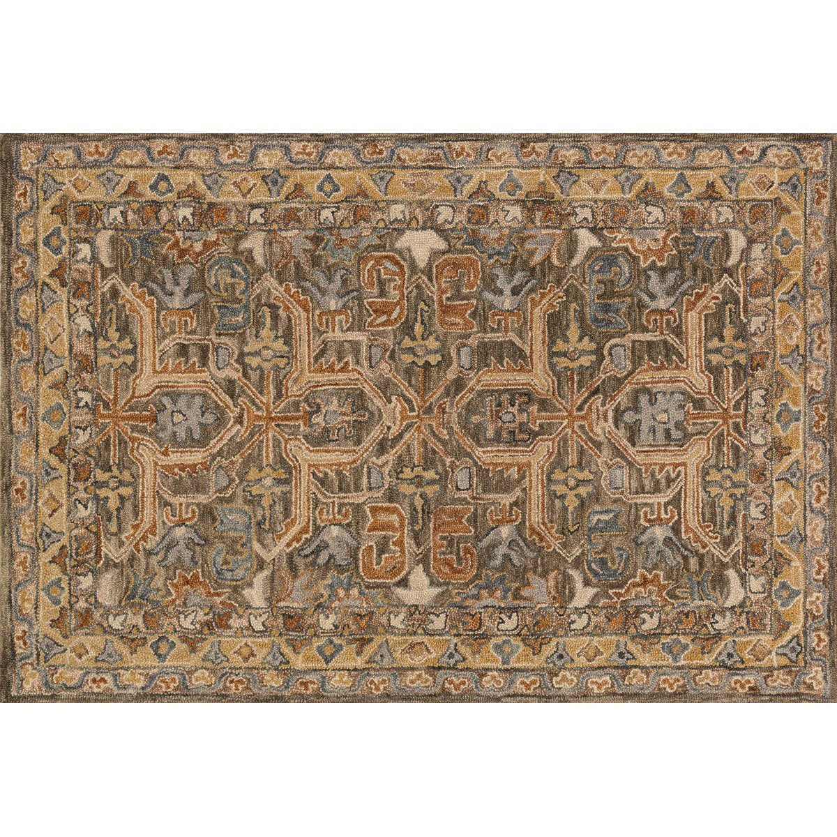 Tapis Loloi Victoria VK-01 Noyer et Multi