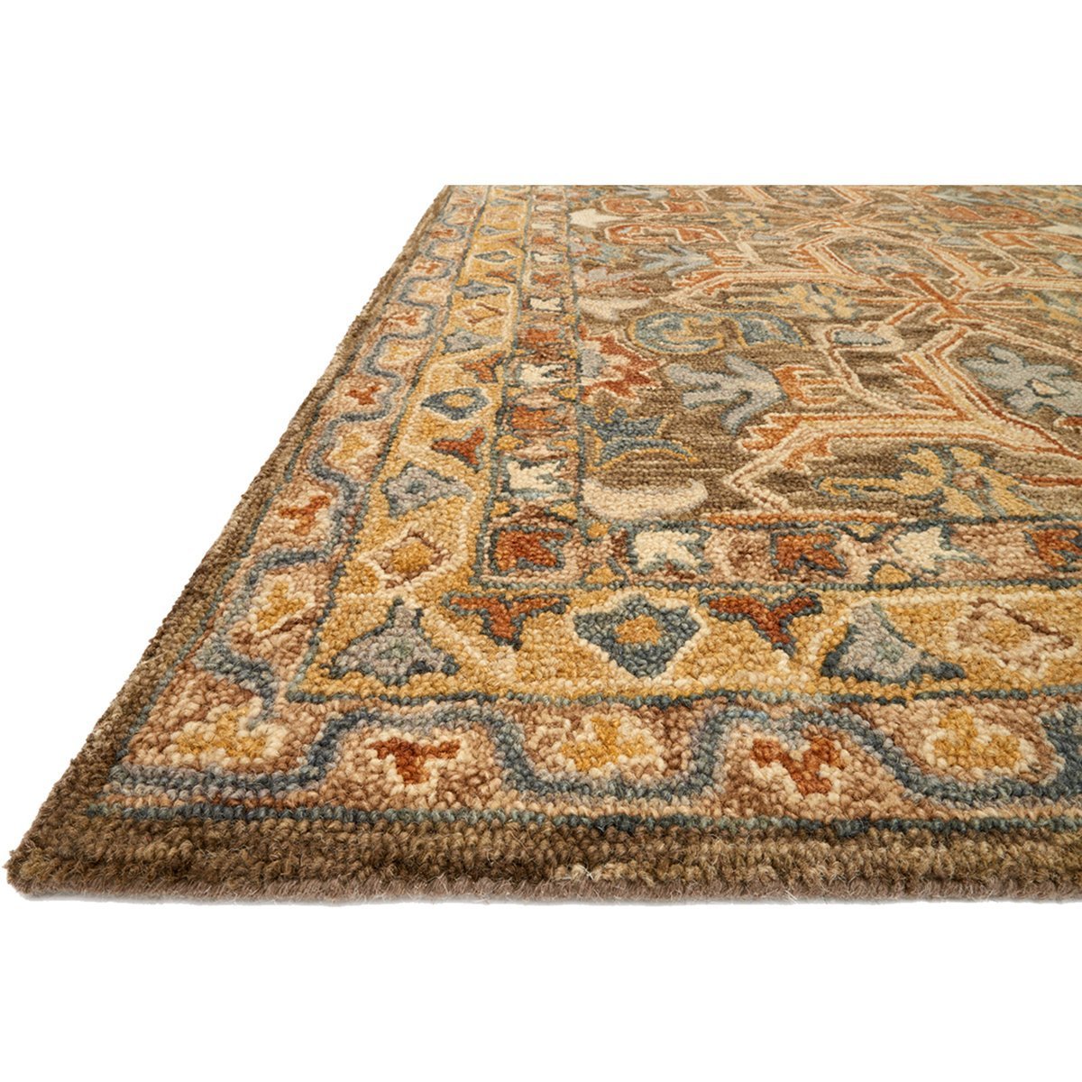 Tapis Loloi Victoria VK-01 Noyer et Multi