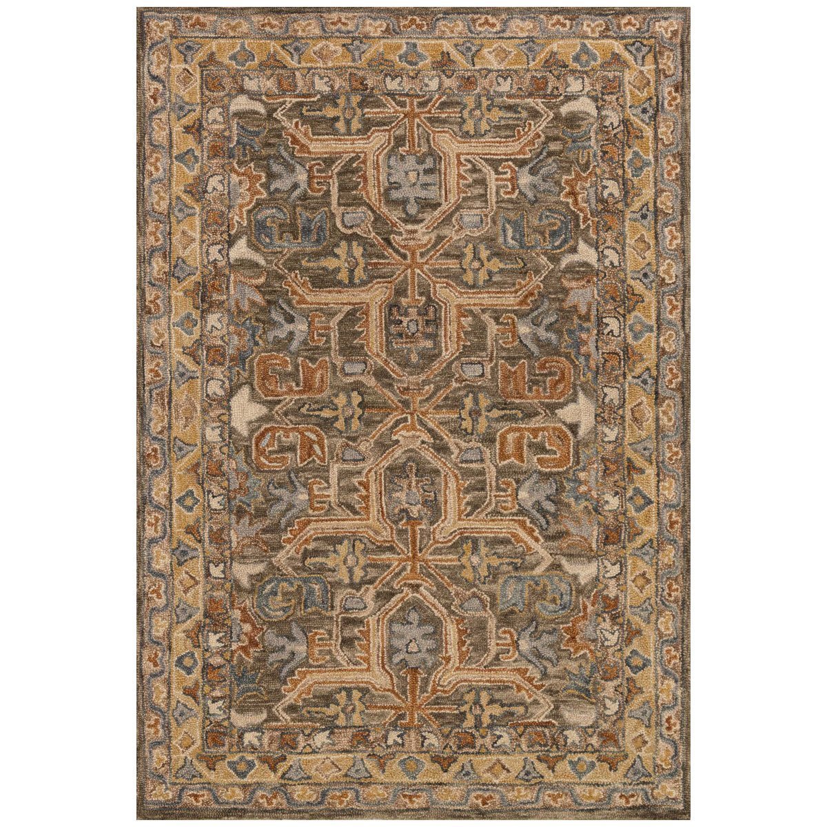 Tapis Loloi Victoria VK-01 Noyer et Multi