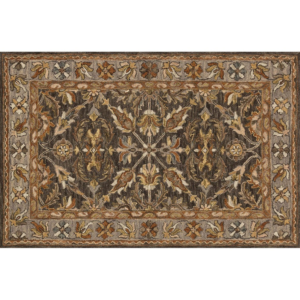 Tapis Loloi Victoria VK-06 taupe foncé et gris