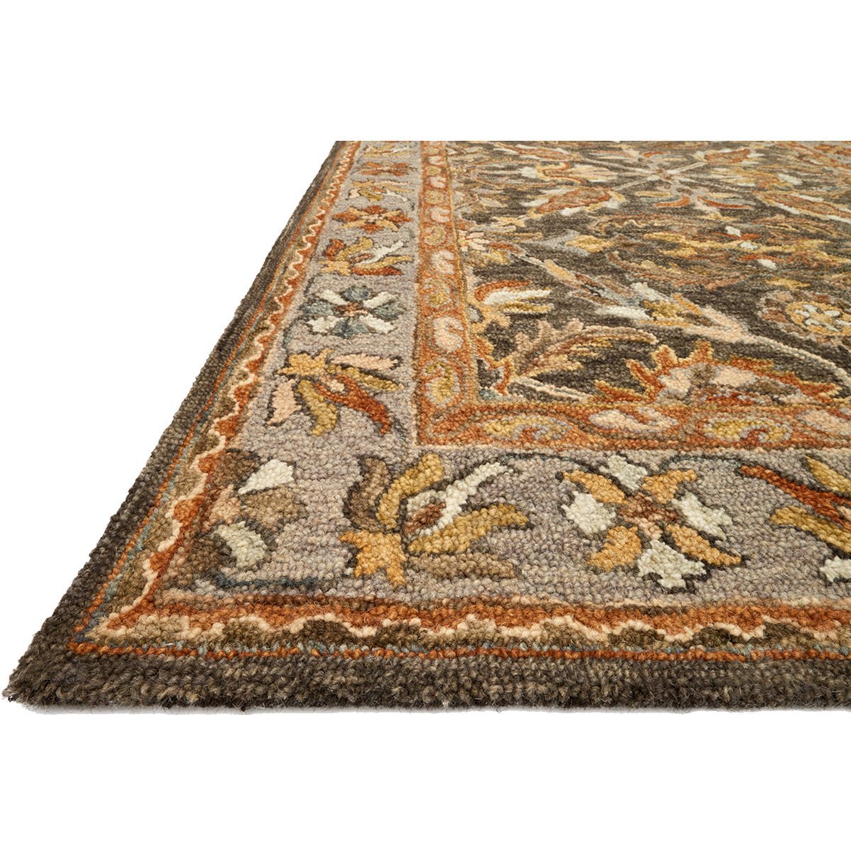 Tapis Loloi Victoria VK-06 taupe foncé et gris