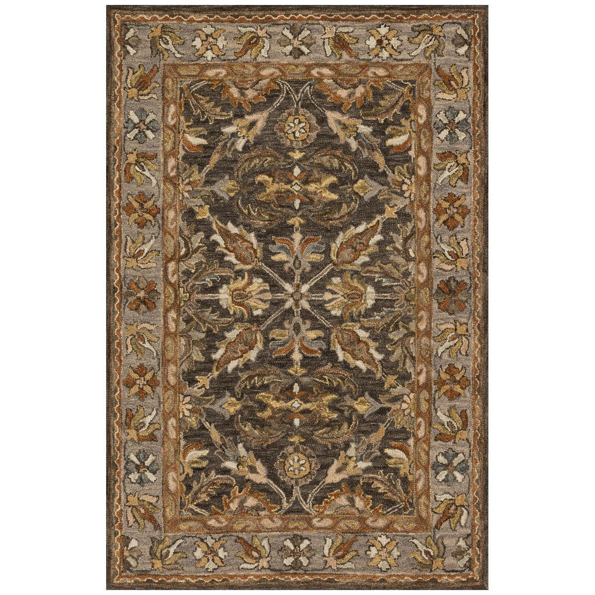 Tapis Loloi Victoria VK-06 taupe foncé et gris