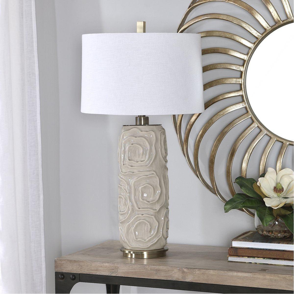 Lampe de table Uttermost Zade gris chaud