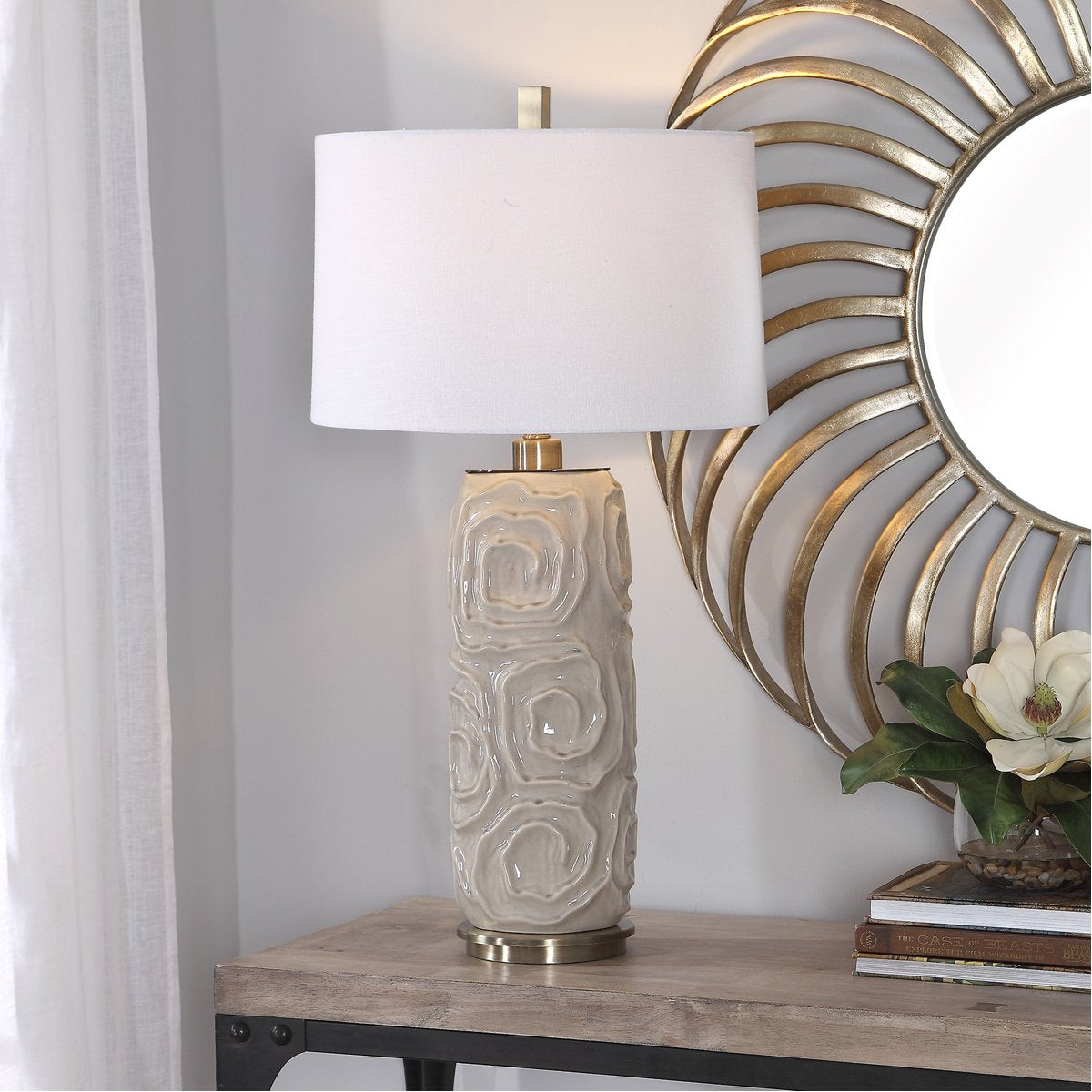 Lampe de table Uttermost Zade gris chaud