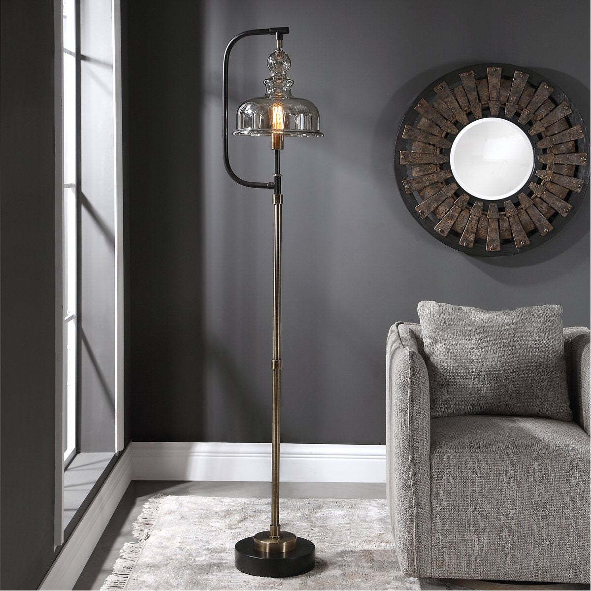 Lampadaire industriel Uttermost Elieser