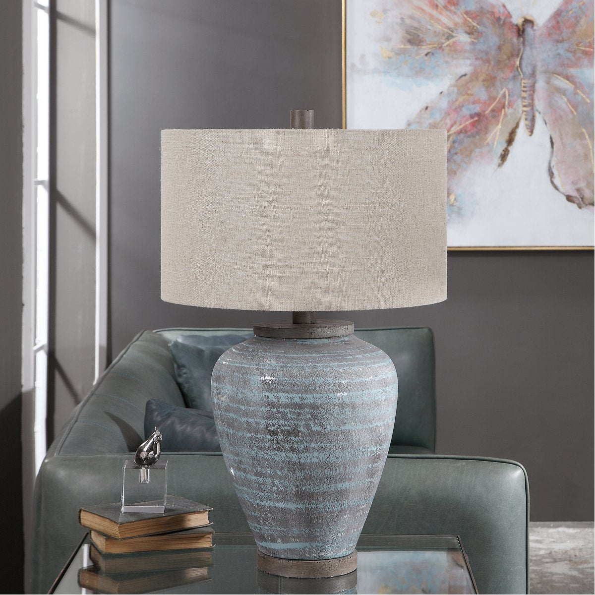 Lampe de table Uttermost Pelia Light Aqua