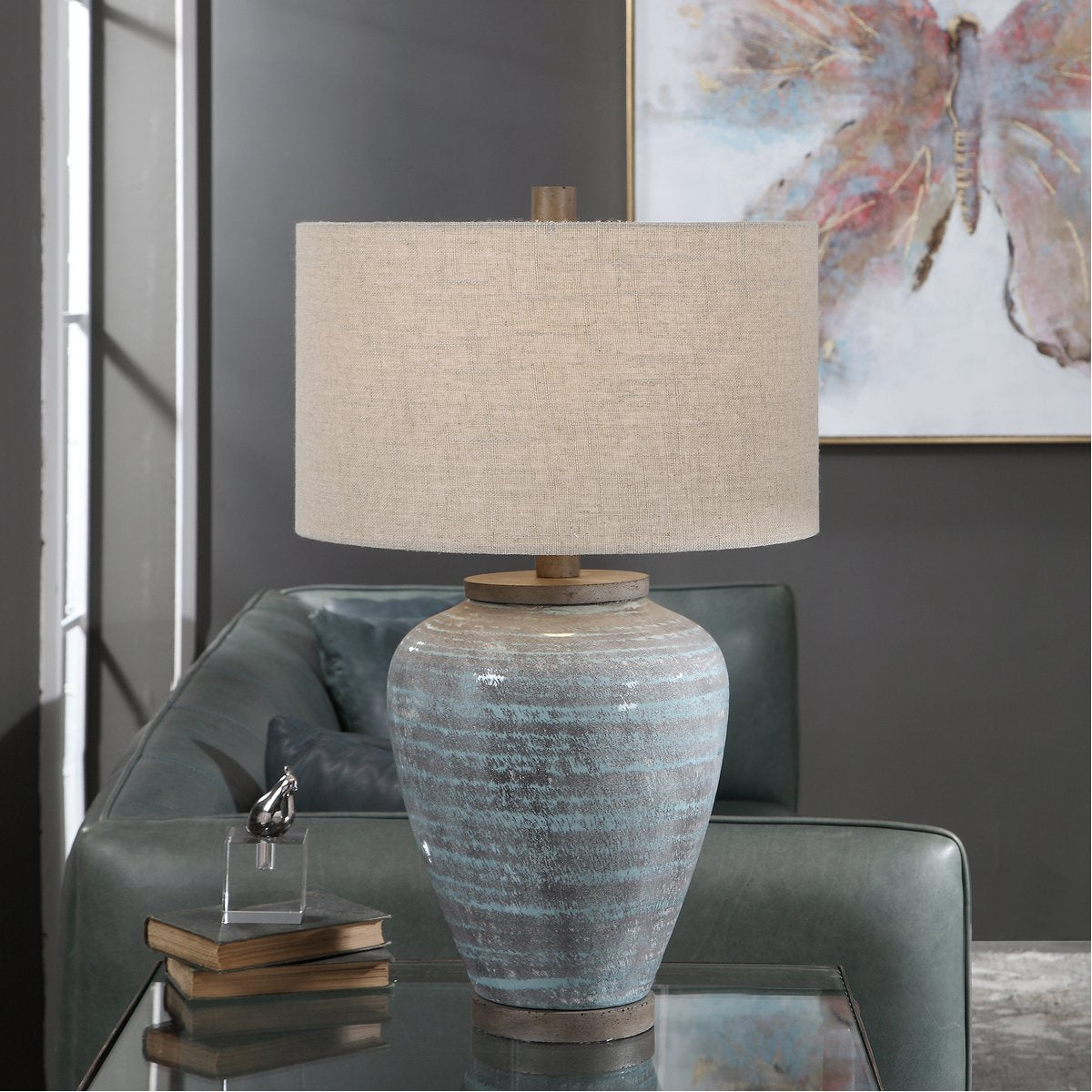 Lampe de table Uttermost Pelia Light Aqua