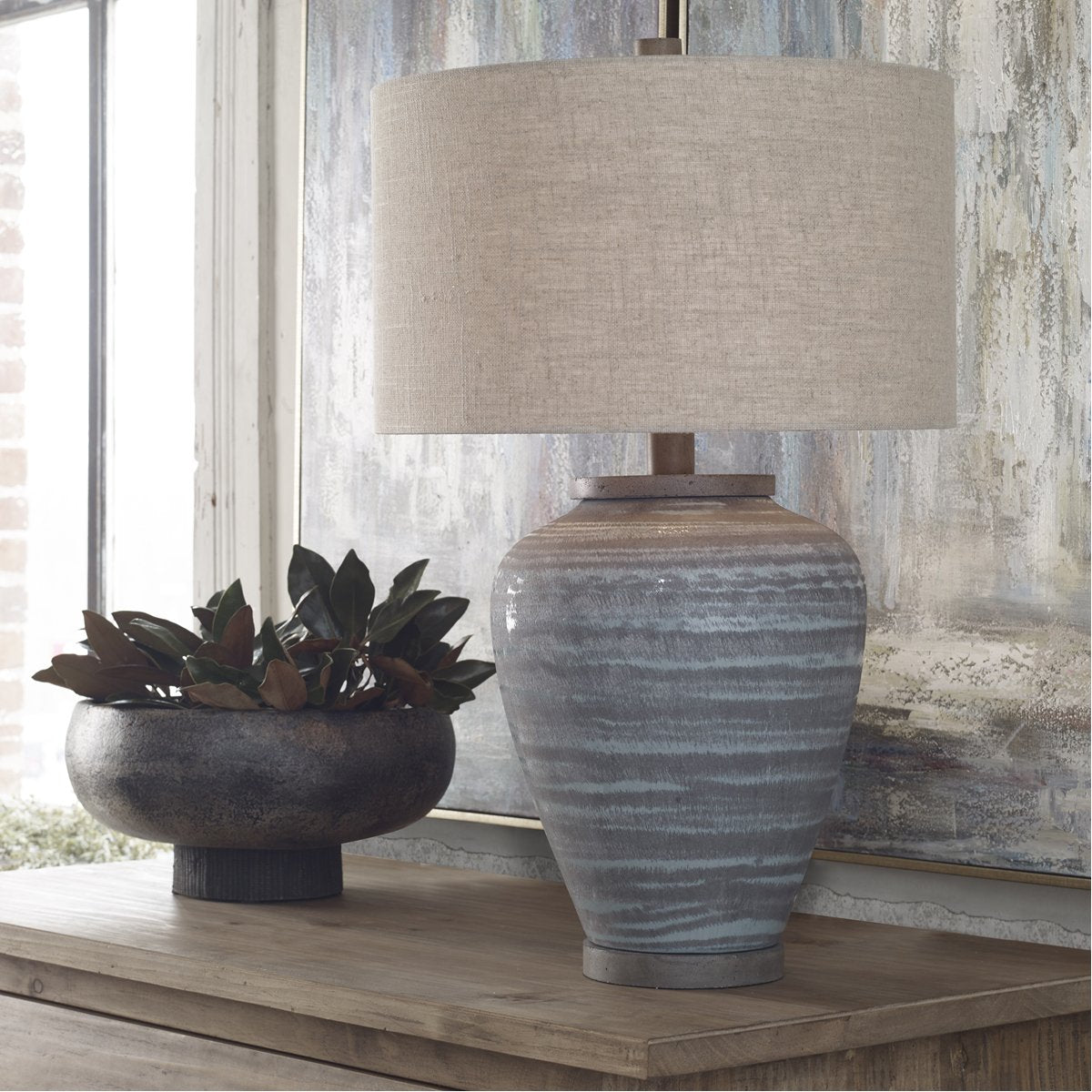 Lampe de table Uttermost Pelia Light Aqua