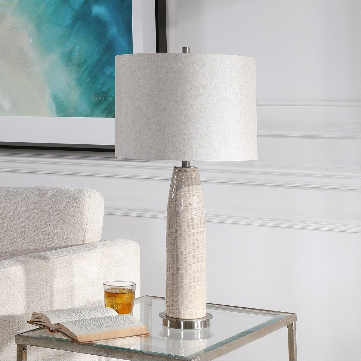 Lampe de table Uttermost Delgado gris clair