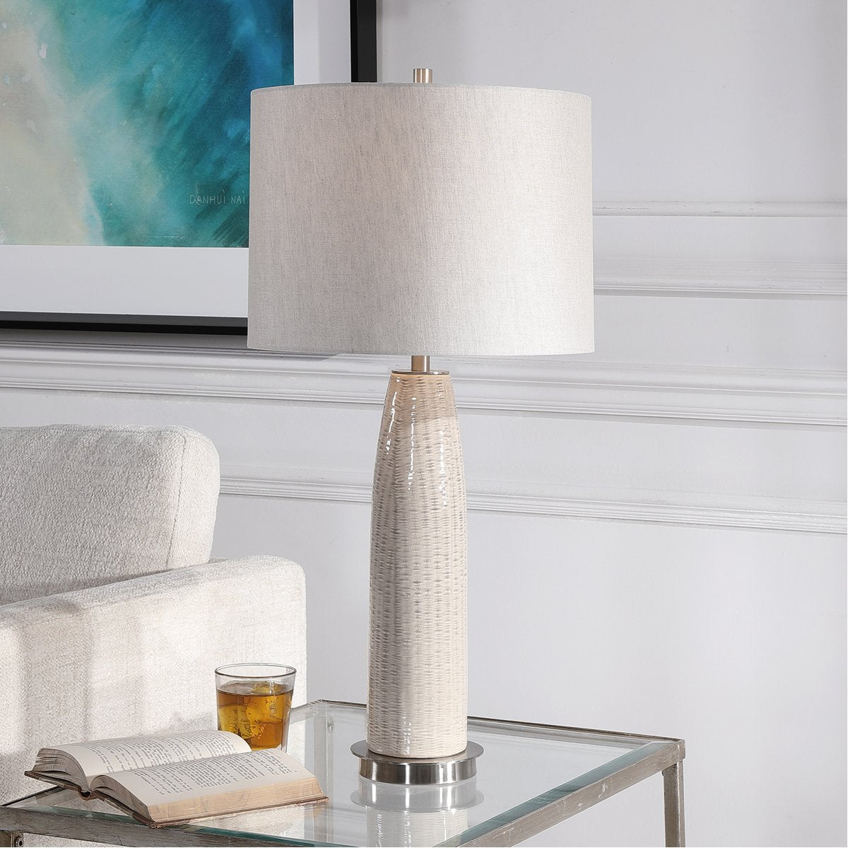 Lampe de table Uttermost Delgado gris clair