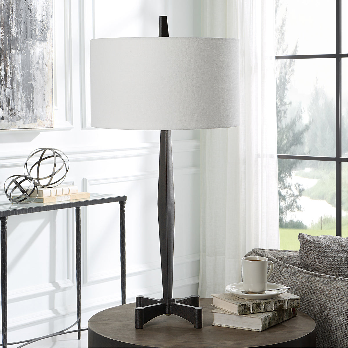 Lampe de table en métal antirouille Uttermost Counteract