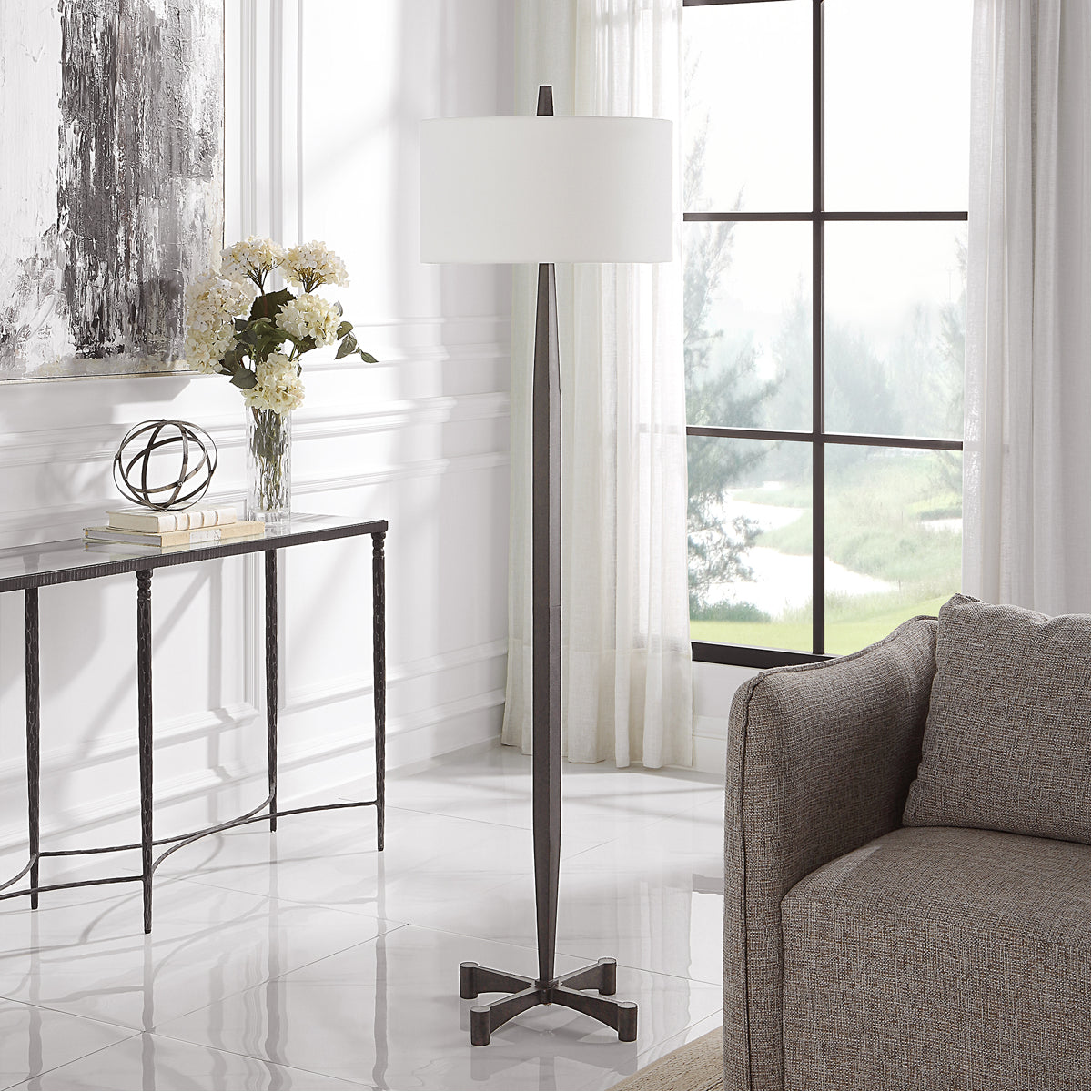 Lampadaire en métal antirouille Uttermost Counteract