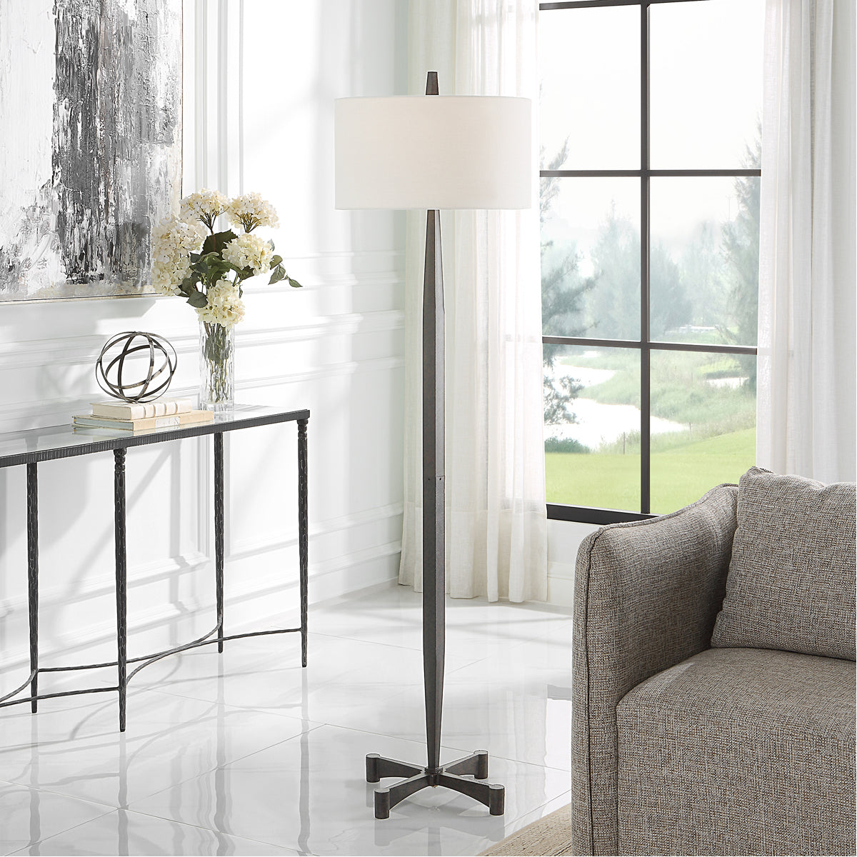 Lampadaire en métal antirouille Uttermost Counteract