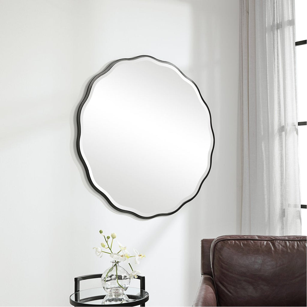 Miroir rond noir Uttermost Aneta