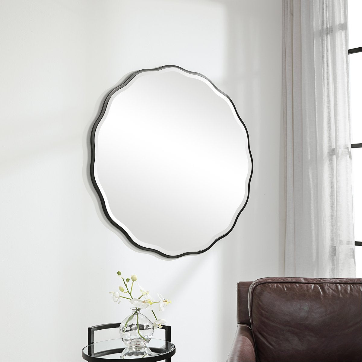 Miroir rond noir Uttermost Aneta
