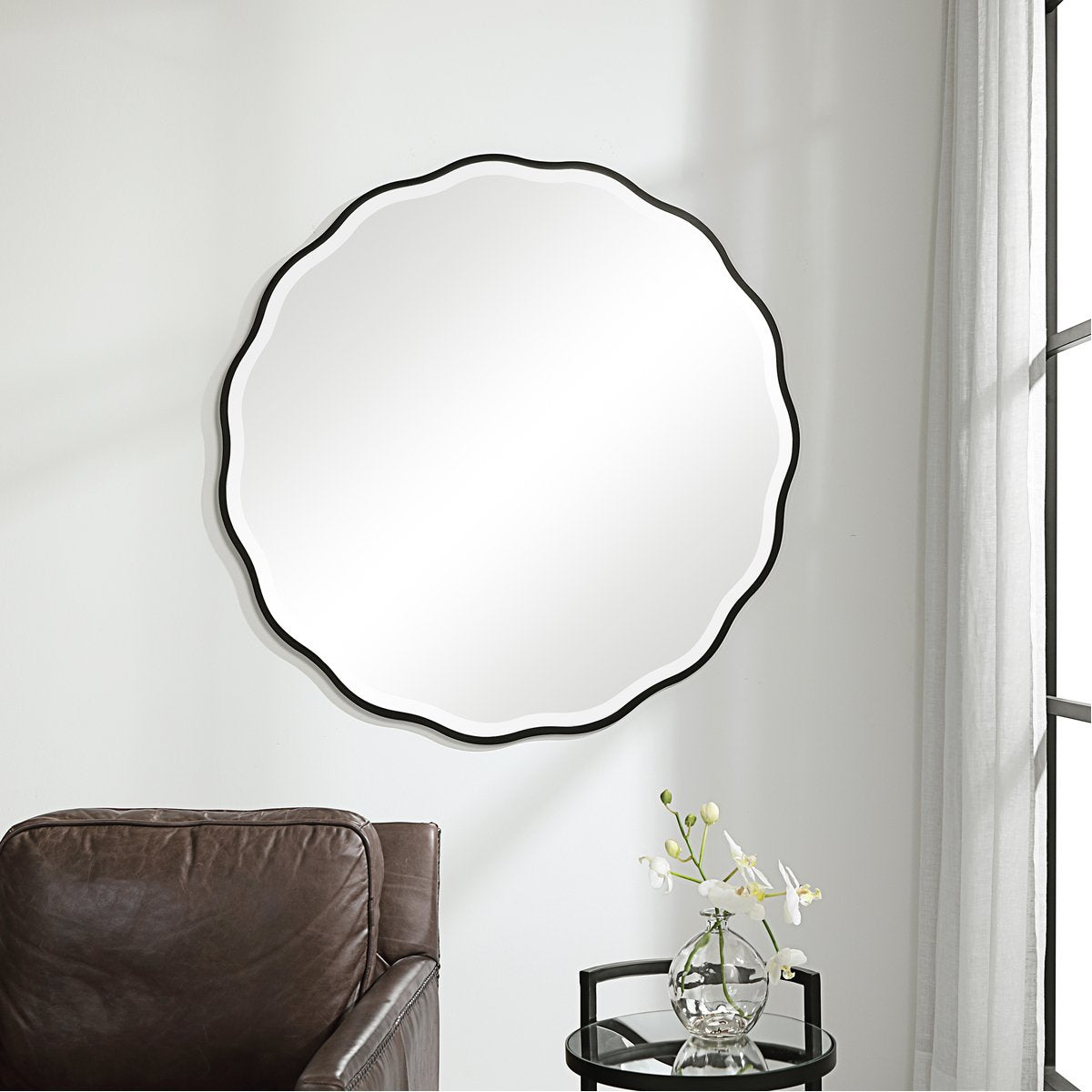 Miroir rond noir Uttermost Aneta