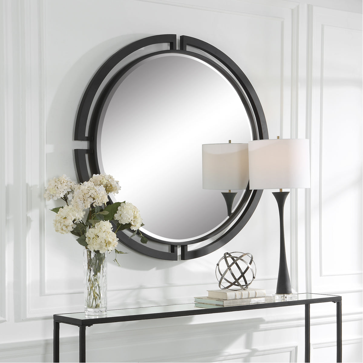 Miroir rond moderne Uttermost Quadrant